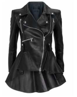 Anna Shay Bling Empire Peplum Leather Jacket