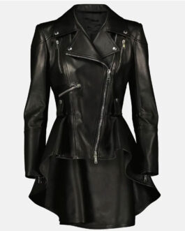Jamie Xie Bling Empire Peplum Leather Jacket