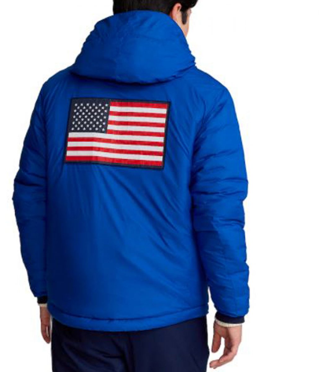 Team Usa Villagewear Royal Blue Hooded Jacket - Image 2