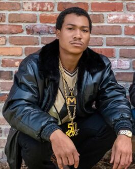 Lil Meech BMF Black Shearling Leather Jacket