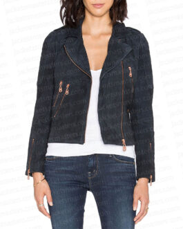 The Vampire Diaries S07 Kat Graham Blue Suede Jacket