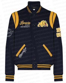 Bowie St Black Varsity Wool Jacket