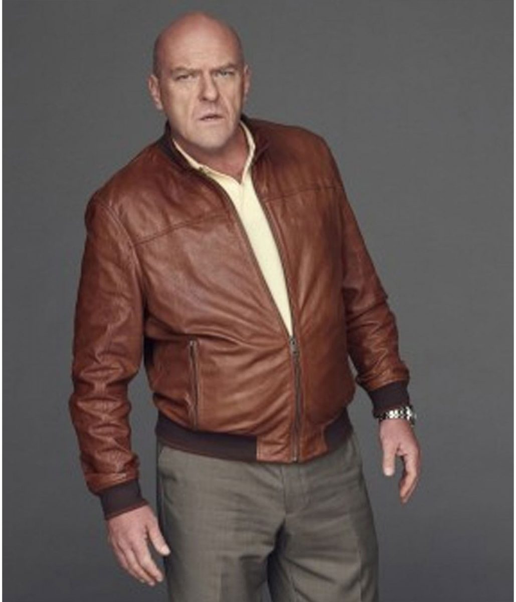 Dean Norris Breaking Bad Brown Bomber Leather Jacket - Image 5
