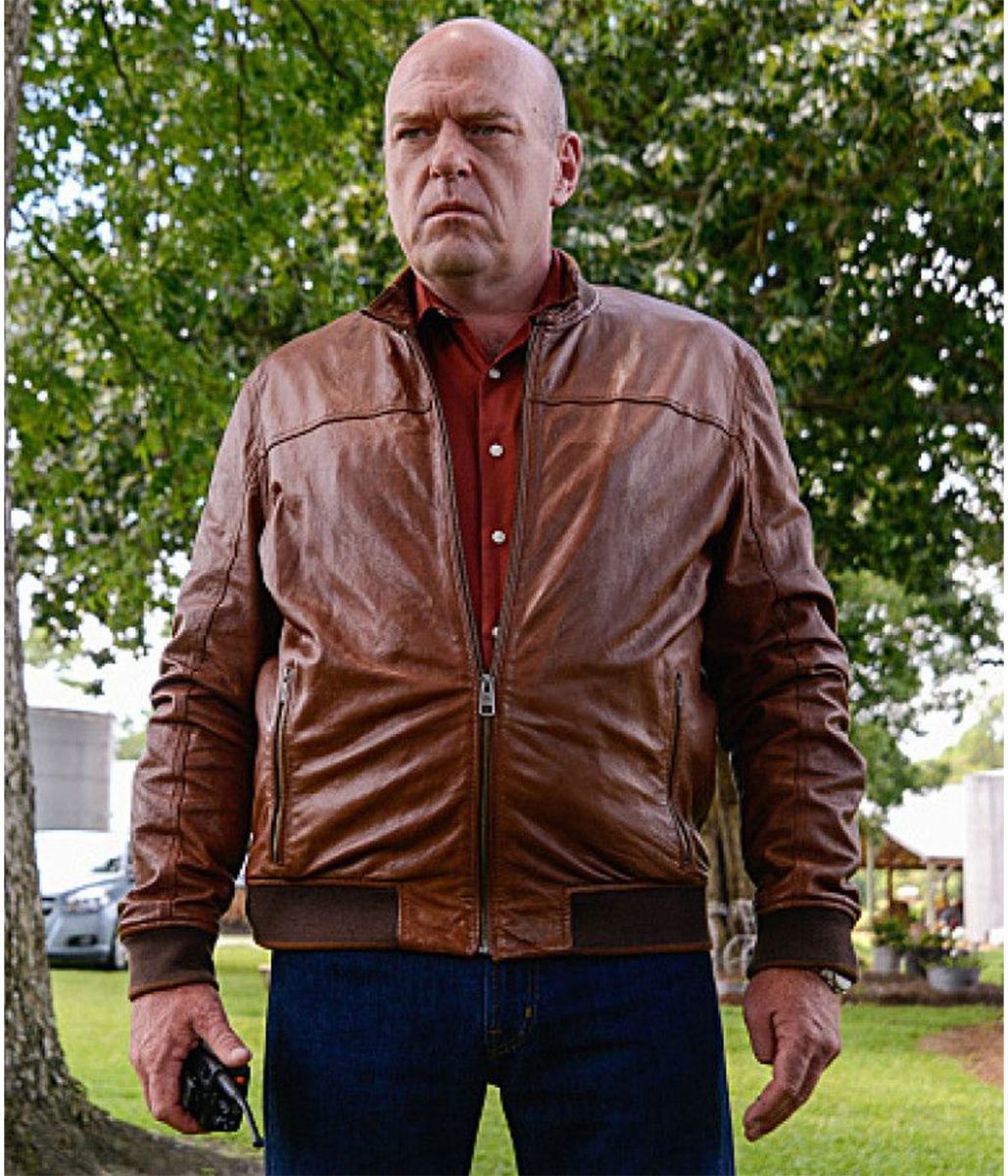 Dean Norris Breaking Bad Brown Bomber Leather Jacket - Image 6