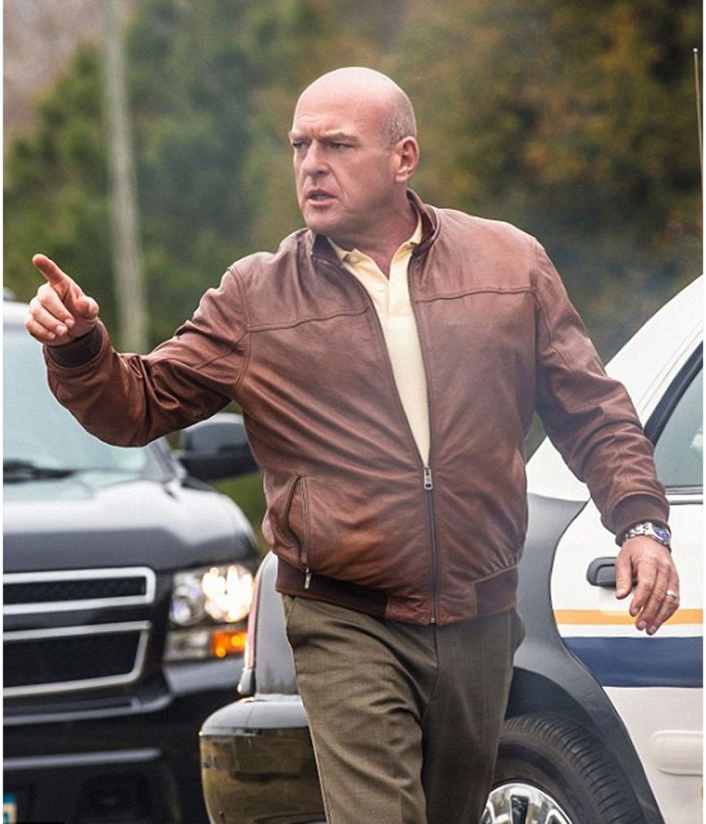 Dean Norris Breaking Bad Brown Bomber Leather Jacket - Image 4