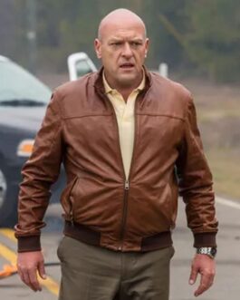 Dean Norris Breaking Bad Brown Bomber Leather Jacket