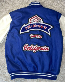 Burger In N Out Letterman Blue and White Jacket