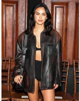 Camila Mendes New York Fashion Week Leather Jacket