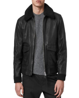 Winter House Carl Radke Aviator Black Leather Jacket