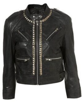 The Vampire Diaries S02 Candice King Studded Leather Jacket