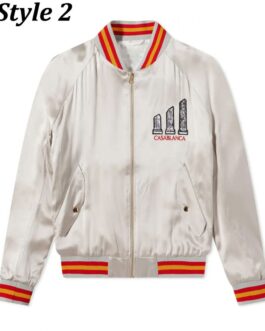 Embroidered Casablanca Souvenir Bomber Jacket