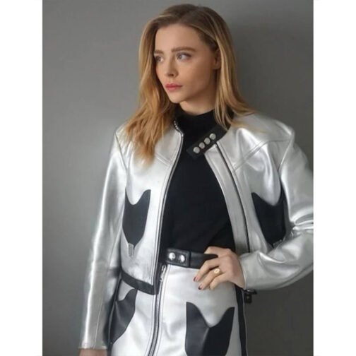 Chloe Moretz CCXP 2022 Silver Jacket - Image 7