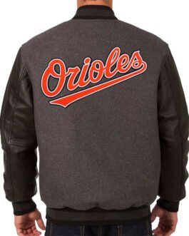 Baltimore Orioles Charcoal/Black Varsity Jacket