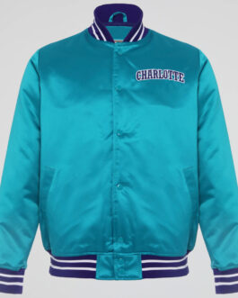 Charlotte Hornets Heavyweight Aqua Satin Jacket