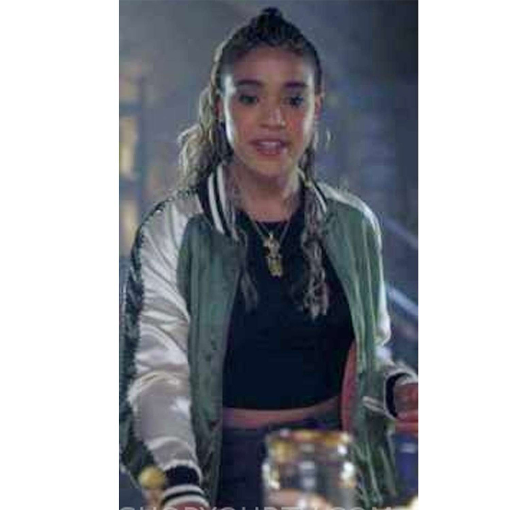 Charmed Lucy Barrett Green Bomber Jacket - Image 2