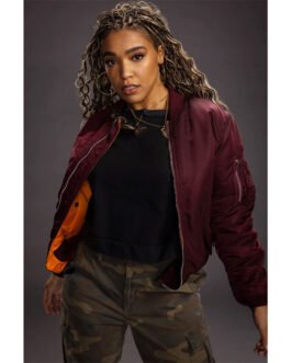 Charmed Lucy Barrett Maroon Bomber Jacket