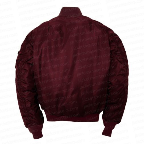 Charmed Lucy Barrett Maroon Bomber Jacket - Image 3
