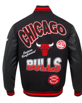 Chicago Bulls Turn It Up Classic Rib Varsity Jacket