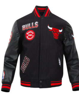 Chicago Bulls Turn It Up Classic Rib Varsity Jacket