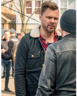 John Flueger Chicago P.D. Patrick Jacket with Fur Collar