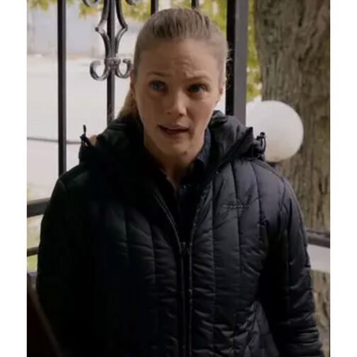 Chicago P.D. S10 Tracy Spiridakos Quilted Hooded Jacket - Image 2