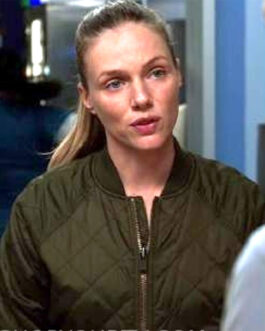 Tracy Spiridakos Chicago PD S08 Quilted Green Jacket
