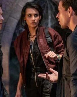 Sophia Ali Uncharted Maroon Satin Jacket