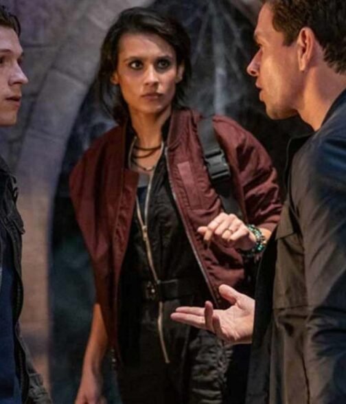 Sophia Ali Uncharted Maroon Satin Jacket