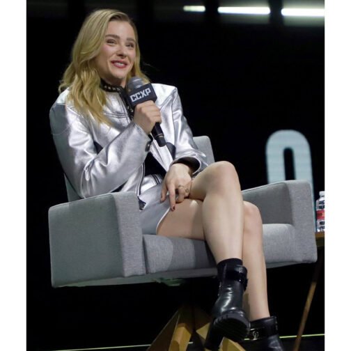 Chloe Moretz CCXP 2022 Silver Jacket - Image 9