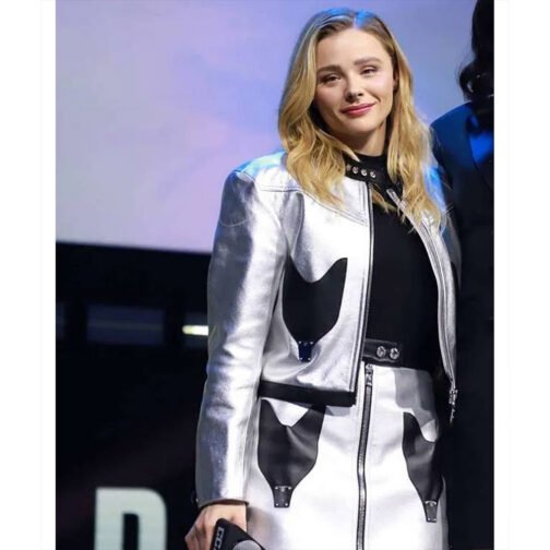 Chloe Moretz CCXP 2022 Silver Jacket - Image 10