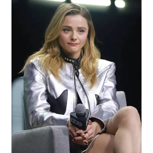 Chloe Moretz CCXP 2022 Silver Jacket - Image 11