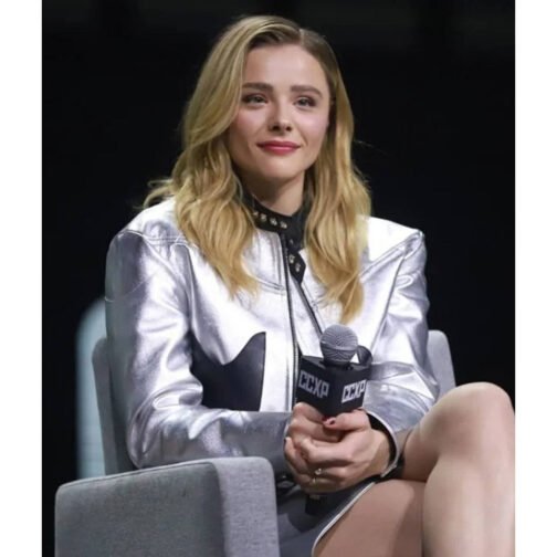 Chloe Moretz CCXP 2022 Silver Jacket - Image 12
