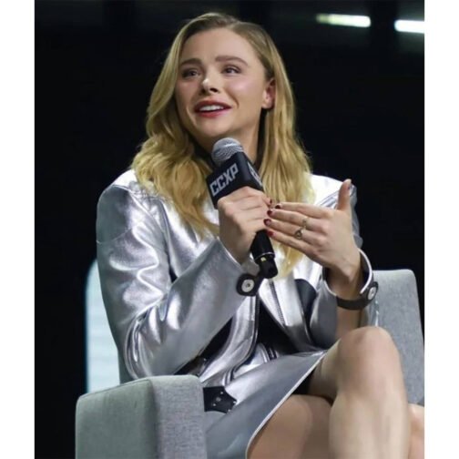 Chloe Moretz CCXP 2022 Silver Jacket - Image 13