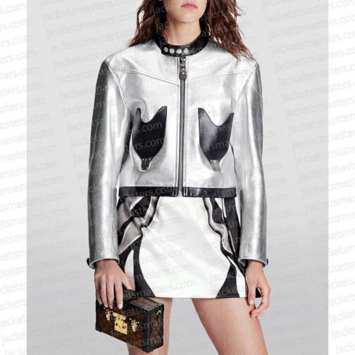 Chloe Moretz CCXP 2022 Silver Jacket - Image 5