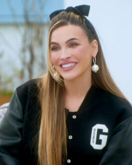 Chrishell Stause Selling Sunset Cropped Varsity Jacket