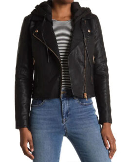 Christina Hall Christina on the Coast Leather Hooded Jacket
