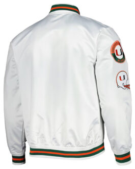 City Collection Miami Hurricanes White Jacket