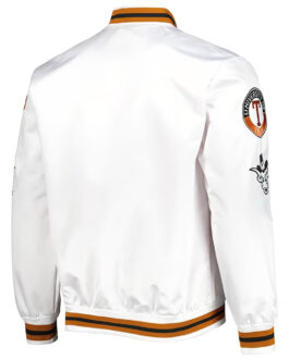 City Collection Texas Longhorns White Satin Jacket