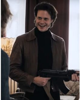 Clark Bill Skarsgard Brown Leather Jacket