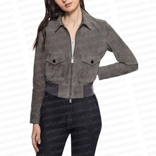 Class of 09 Kate Mara Gray Suede Jacket - Image 4