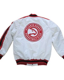 Classic Atlanta Hawks White Satin Jacket