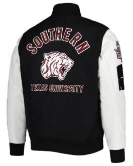 Classic Texas Southern Tigers Black and White Varsity Jacket