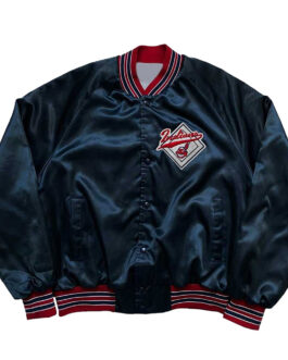90’s Cleveland Indians Navy Satin Jacket