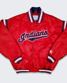 90’s Cleveland Indians Red Bomber Jacket