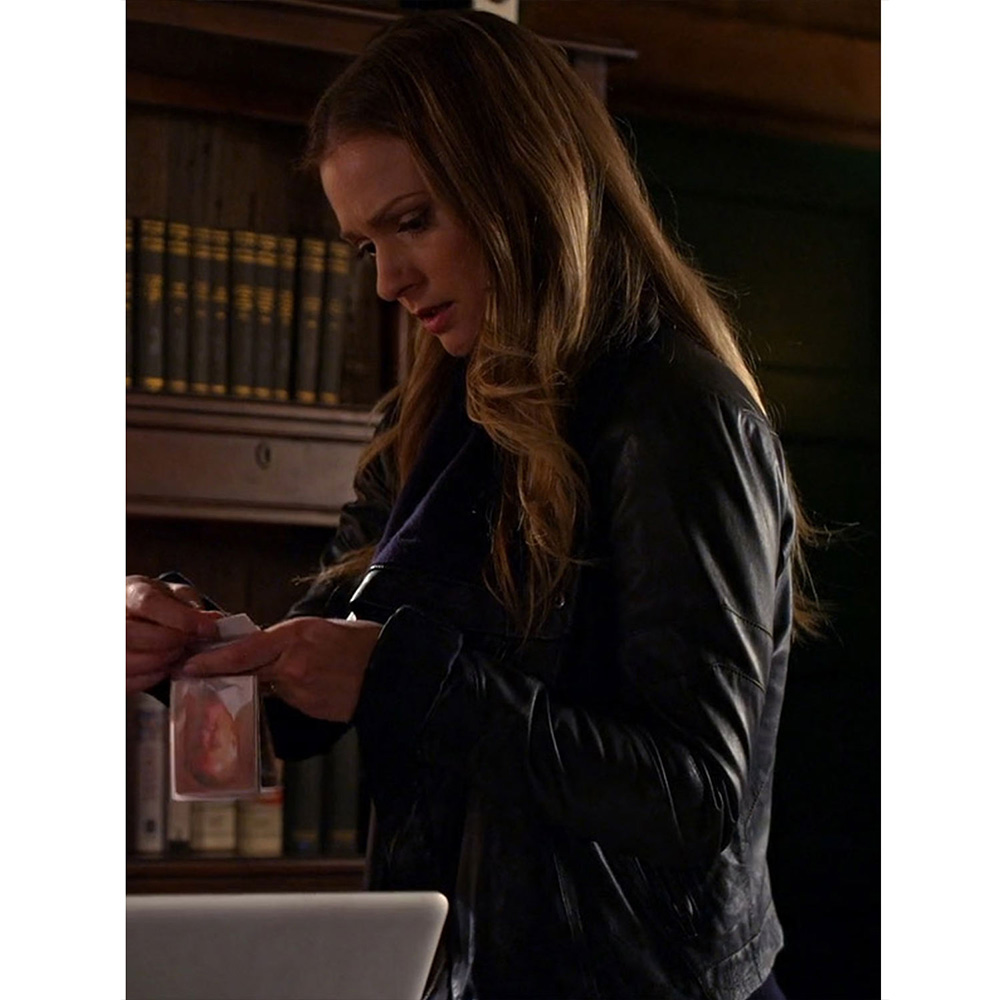 Criminal Minds S10 A.J. Cook Leather Jacket - Image 2