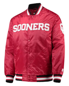 Oklahoma Sooners O-Line Crimson Satin Jacket