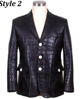 Luxury Crocodile Alligator Black Blazer