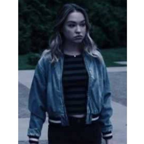 Cruel Summer Sadie Stanley Denim Bomber Jacket - Image 2