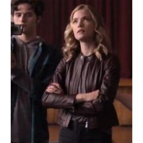 Dare Me Willa Fitzgerald Maroon Leather Jacket - Image 2