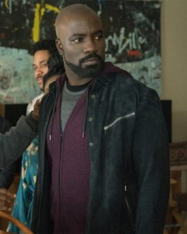 Mike Colter Evil Black Suede Leather Jacket